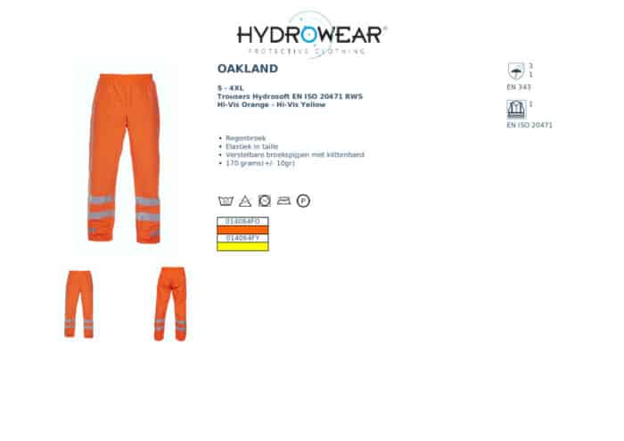 thumbnail of hydrowear oakland product pagina