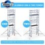 Alumexx One & Two Towers mobile scaffold 75x1.20m & 75x1.65m